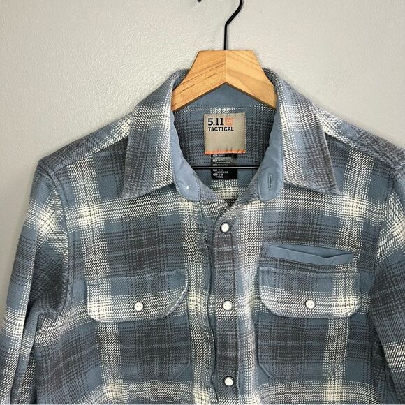 5.11 Tactical Snap Front Blue Flannel Shirt Men's Size Small - Picture 2 of 12